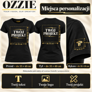 Koszulka damska OZZIE — Nadruk — pola personalizacji