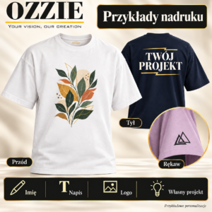 Koszulka oversize OZZIE z własnym nadrukiem – Przykłady nadruku