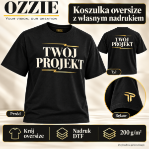 Koszulka oversize OZZIE z własnym nadrukiem – Okładka