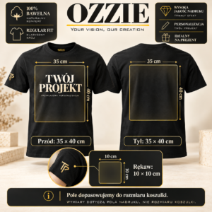 OZZIE koszulka męska – nadruk – Maksymalne pola personalizacji